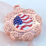 Patriotic Birthday Gifts - Cool American Flag Keepsakes – Photo Locket with Forever in My Heart Personalized Message – Fancy Military Greetings with Emotional and Heartfelt Letter